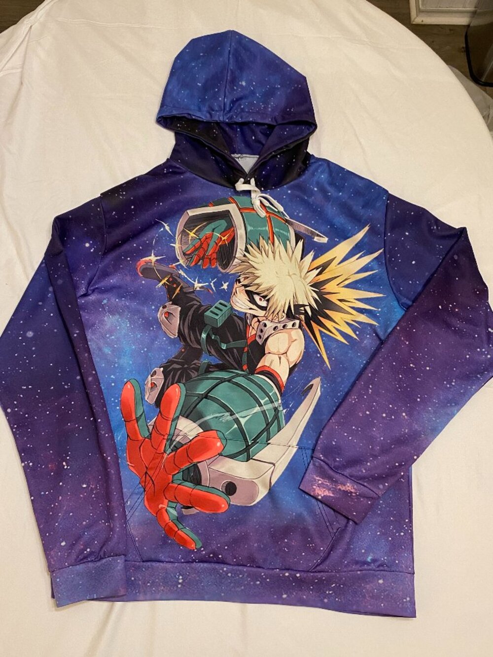 My Hero Academia Bakugo Galaxy Hoodie Mens 4XL Anime All Over Print Pullover